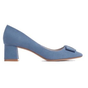 Zara Blue Suede Bow Pumps